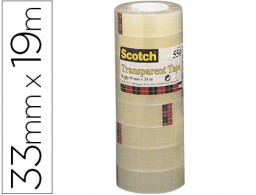 8 cintas adhesivas Scotch 550 transparente 19mm.x33m.